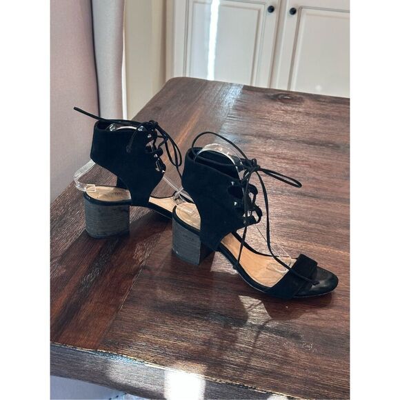 SCHUTZ Suede Darby Lace-Up Heeled Sandals - Picture 4 of 8